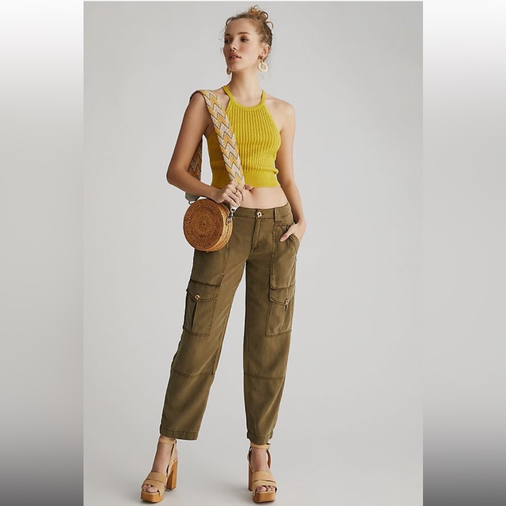 Anthropologie Pilcro Desert Open-Back Sweater Tank Top Strappy Size Small Ribbed